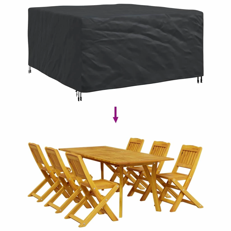 vidaXL Mēbeļu pārklājs Vienkrāsains Melna 180 x 190 x 85 cm 600D