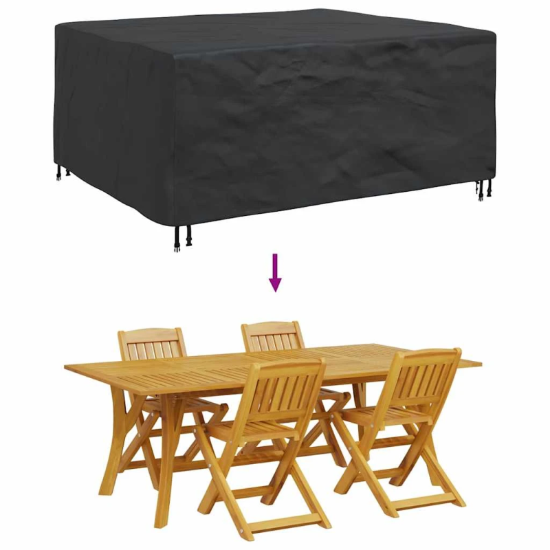 vidaXL Mēbeļu pārklājs Vienkrāsains Melna 200 x 165 x 80 cm 600D