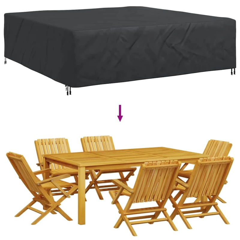 vidaXL Mēbeļu pārklājs Vienkrāsains Melna 260 x 260 x 70 cm 420D