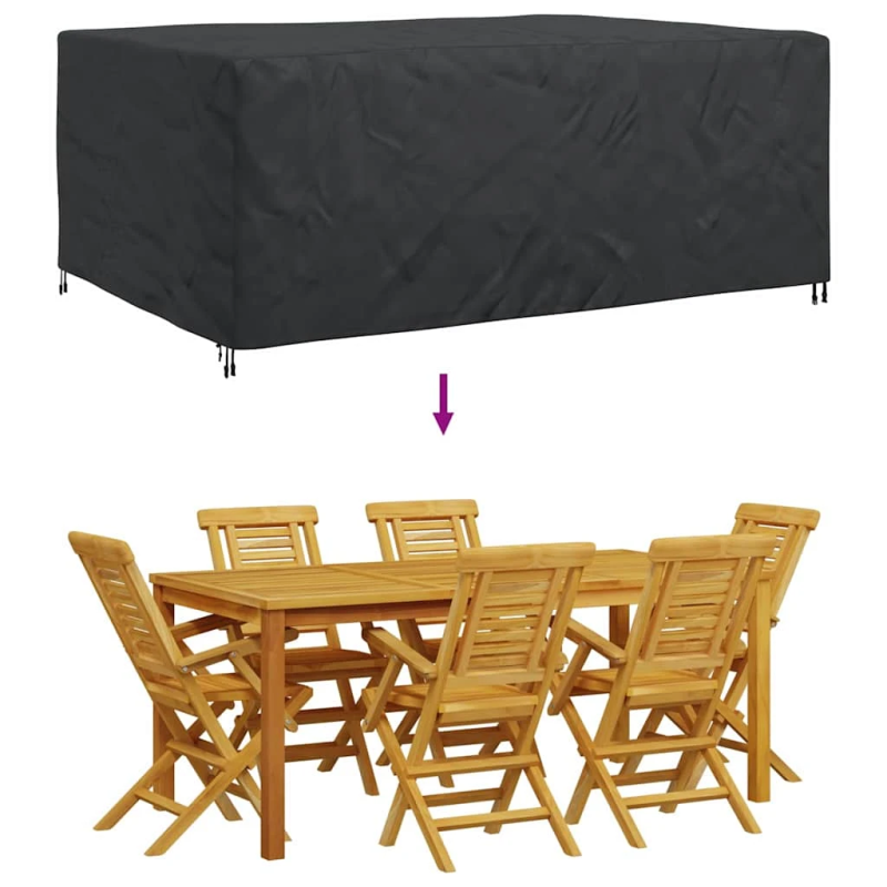 vidaXL Mēbeļu pārklājs Vienkrāsains Melna 280 x 204 x 106 cm 600D