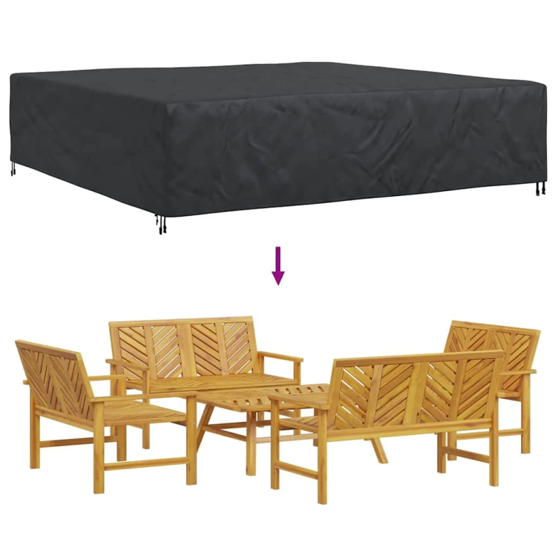 vidaXL Mēbeļu pārklājs Vienkrāsains Melna 300 x 300 x 70 cm 210D