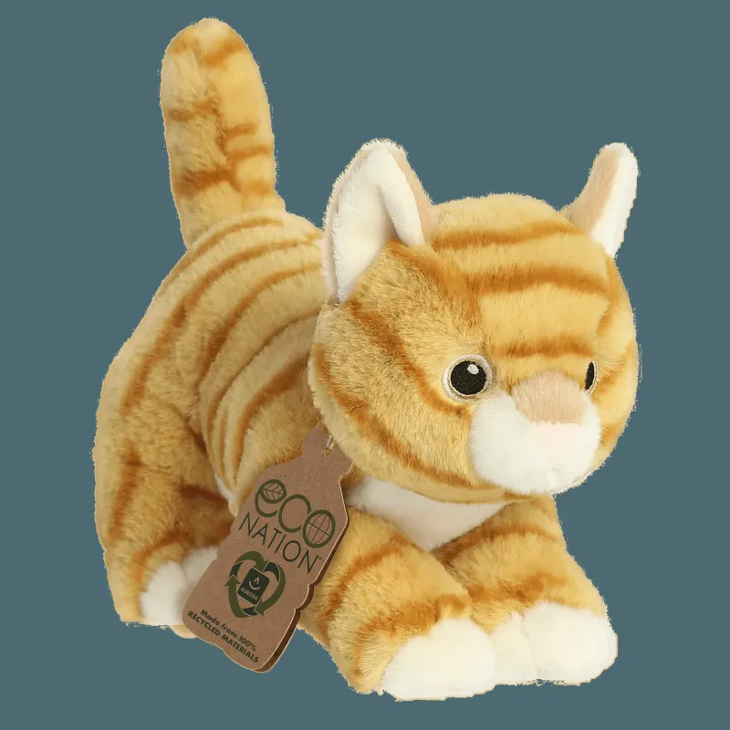 AURORA Eco Nation Plīša rotaļlieta Orandžais kaķis, 15 cm