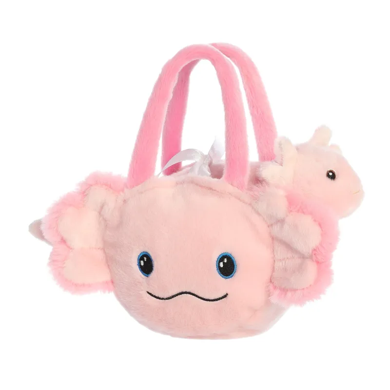 AURORA Fancy Pals plush toy axolotl in a bag, 20 cm