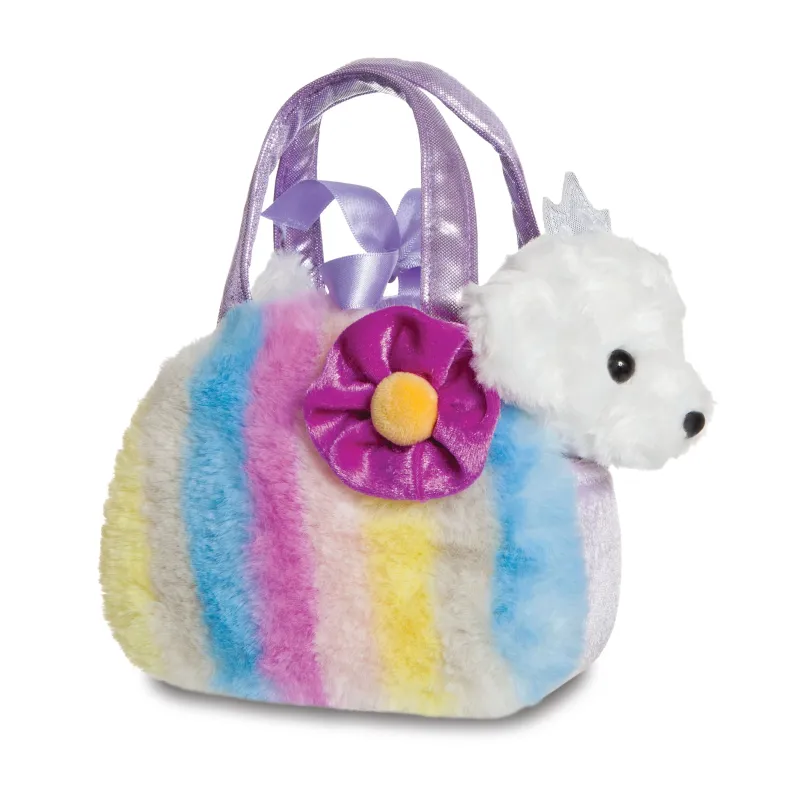 AURORA Fancy Pals Plīša kucēns violetā somā, 20 cm