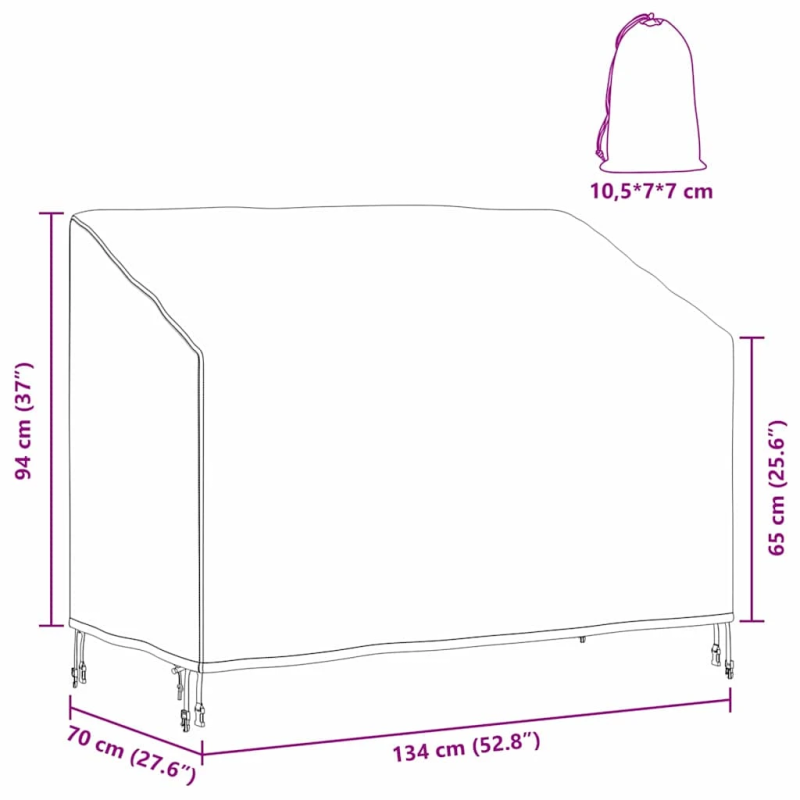 vidaXL Dārza sola pārsegs 134 x 70 x 65 - 94 cm 210D Oksforda audums