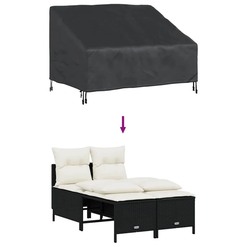 vidaXL Dārza sola pārsegs 130 x 95 x 40 - 80 cm 600D Oksforda audums