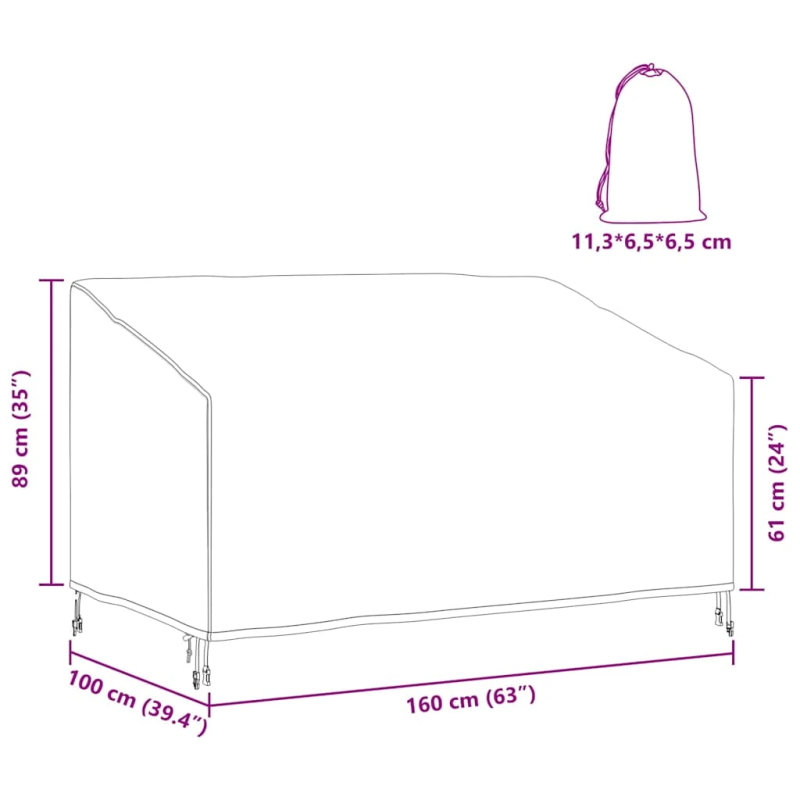 vidaXL Dārza sola pārsegs 160 x 100 x 61 - 89 cm 210D Oksforda audums