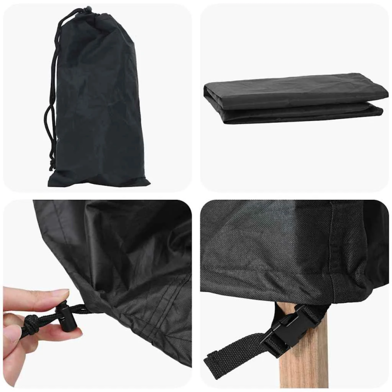 vidaXL Dārza sola pārsegs Melna 220 x 100 x 89 cm 420D Oksforda audums