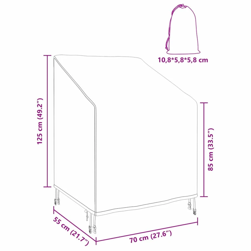 vidaXL Dārza krēsla vāks 75 x 78 x 65 - 100 cm 600D Oksforda audums