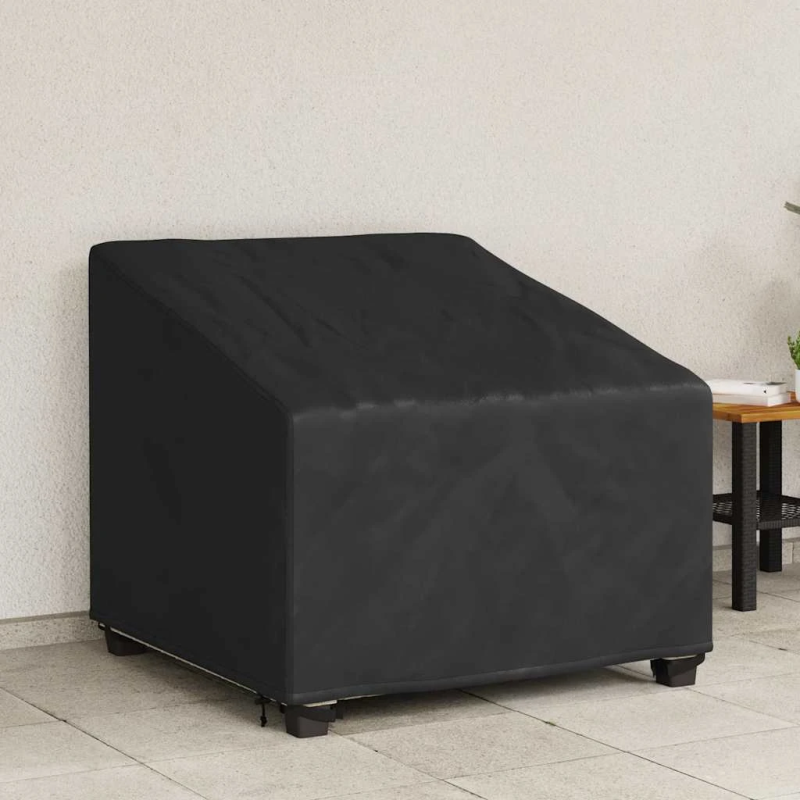 vidaXL Dārza krēsla vāks Melna 90 x 90 x 50 - 75 cm 600D Oksforda audums