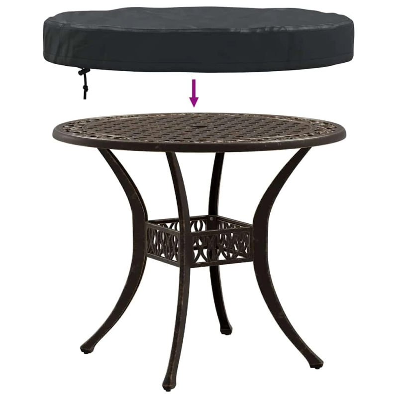 vidaXL Āra Galda Pārklājs Melna 82 x 82 x 10 cm 600D Oksforda audums