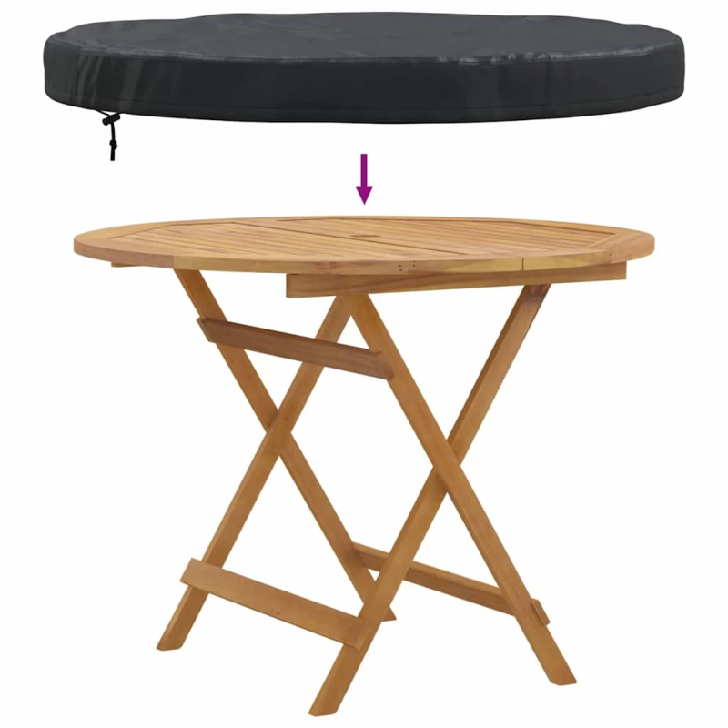 vidaXL Āra Galda Pārklājs Melna 102 x 102 x 10 cm 420D Oksforda audums