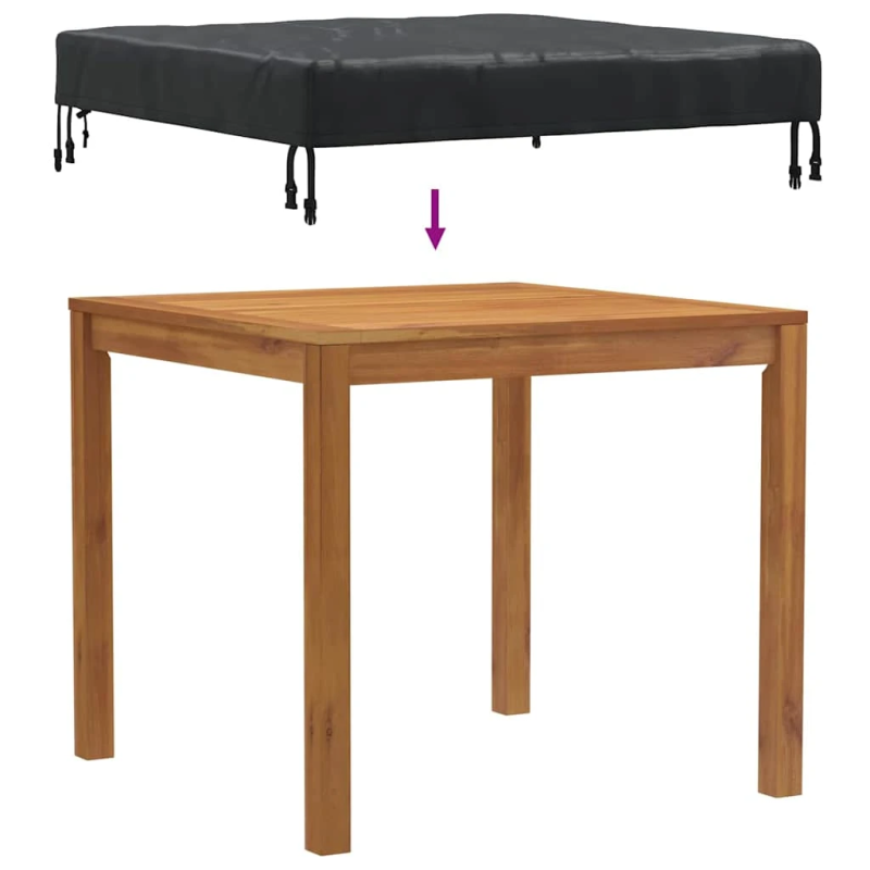 vidaXL Galda vāks Vienkrāsains Melna 92 x 92 x 15 cm audums