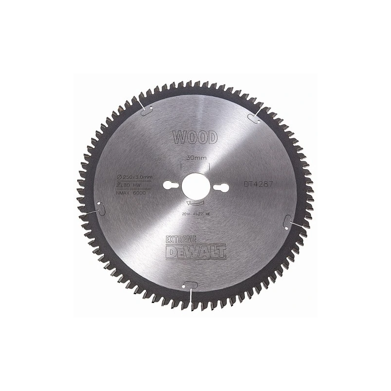 DeWALT Zāģripa EXTREME 250x30mm, 80T, Al