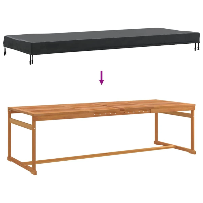 vidaXL Galda vāks Vienkrāsains Melna 102 x 202 x 15 cm audums