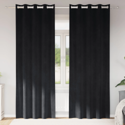 vidaXL Aptumšojošie aizkari 2 pcs Melna 140 x 260 cm Samts