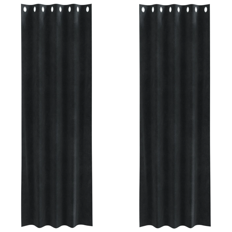 vidaXL Aptumšojošie aizkari 2 pcs Melna 140 x 260 cm Samts