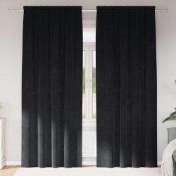 vidaXL Aptumšojošie aizkari 2 pcs Melna 140 x 225 cm Samts