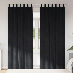 vidaXL Aptumšojošie aizkari 2 pcs Melna 140 x 225 cm Samts