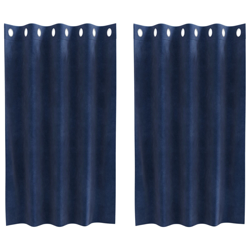 vidaXL Aptumšojošie aizkari 2 pcs Tumši zils 140 x 140 cm Samts