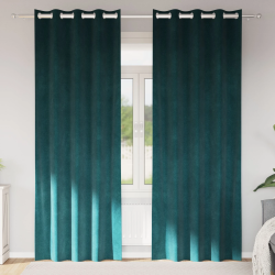 vidaXL Aptumšojošie aizkari 2 pcs Tumši zaļš 140 x 225 cm Samts