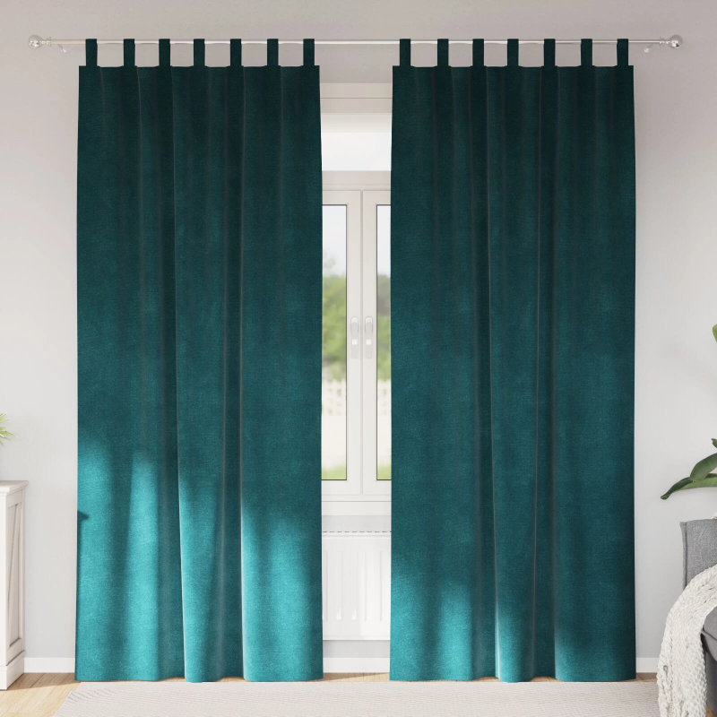 vidaXL Aptumšojošie aizkari 2 pcs Tumši zaļš 140 x 225 cm Samts