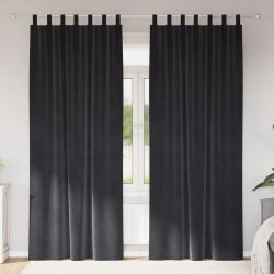 vidaXL Aptumšojošie aizkari 2 pcs Tumši pelēks 140 x 225 cm Samts
