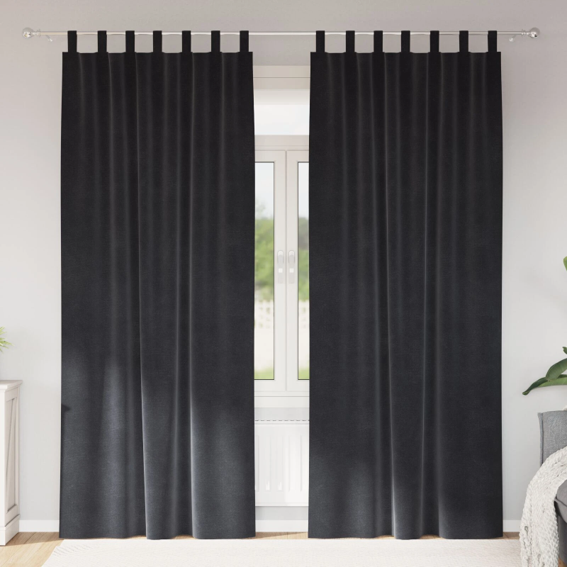 vidaXL Aptumšojošie aizkari 2 pcs Tumši pelēks 140 x 225 cm Samts
