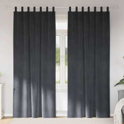 vidaXL Aptumšojošie aizkari 2 pcs Gaiši pelēks 140 x 245 cm Samts