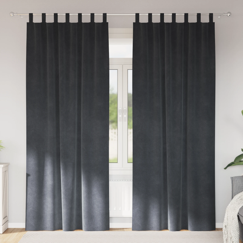 vidaXL Aptumšojošie aizkari 2 pcs Gaiši pelēks 140 x 260 cm Samts