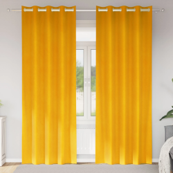 vidaXL Aptumšojošie aizkari 2 pcs Sinapsu dzeltena 140 x 245 cm Samts
