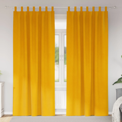 vidaXL Aptumšojošie aizkari 2 pcs Sinapsu dzeltena 140 x 225 cm Samts