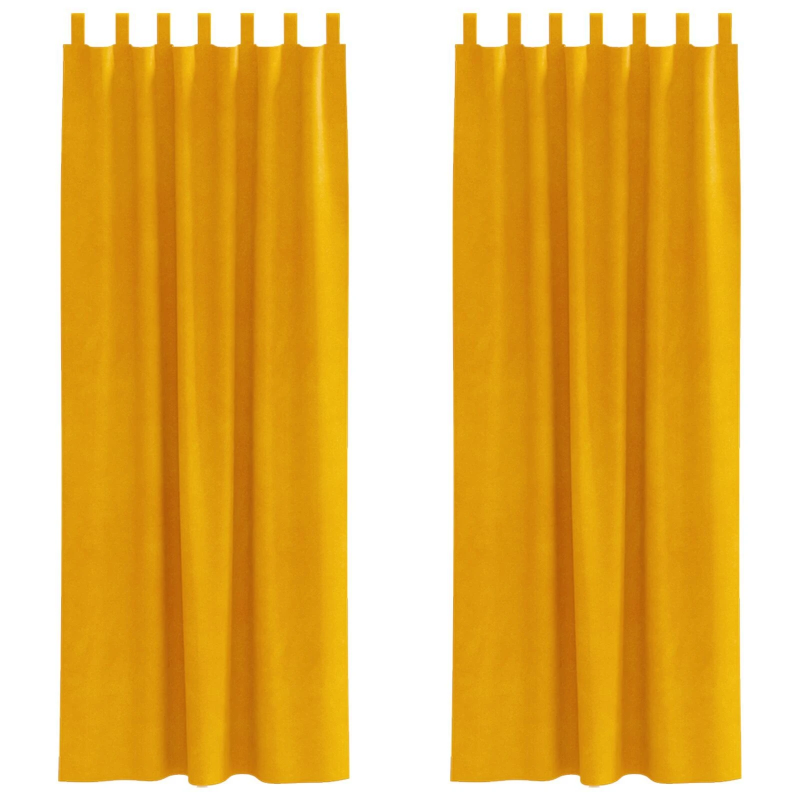 vidaXL Aptumšojošie aizkari 2 pcs Sinapsu dzeltena 140 x 245 cm Samts