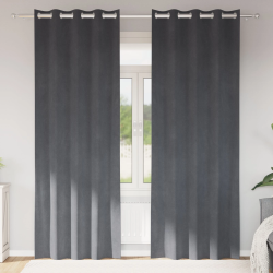 vidaXL Aptumšojošie aizkari 2 pcs Gaiši pelēks 140 x 245 cm Samts