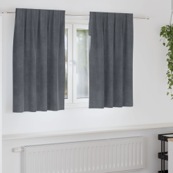 vidaXL Aptumšojošie aizkari 2 pcs Gaiši pelēks 140 x 140 cm Samts
