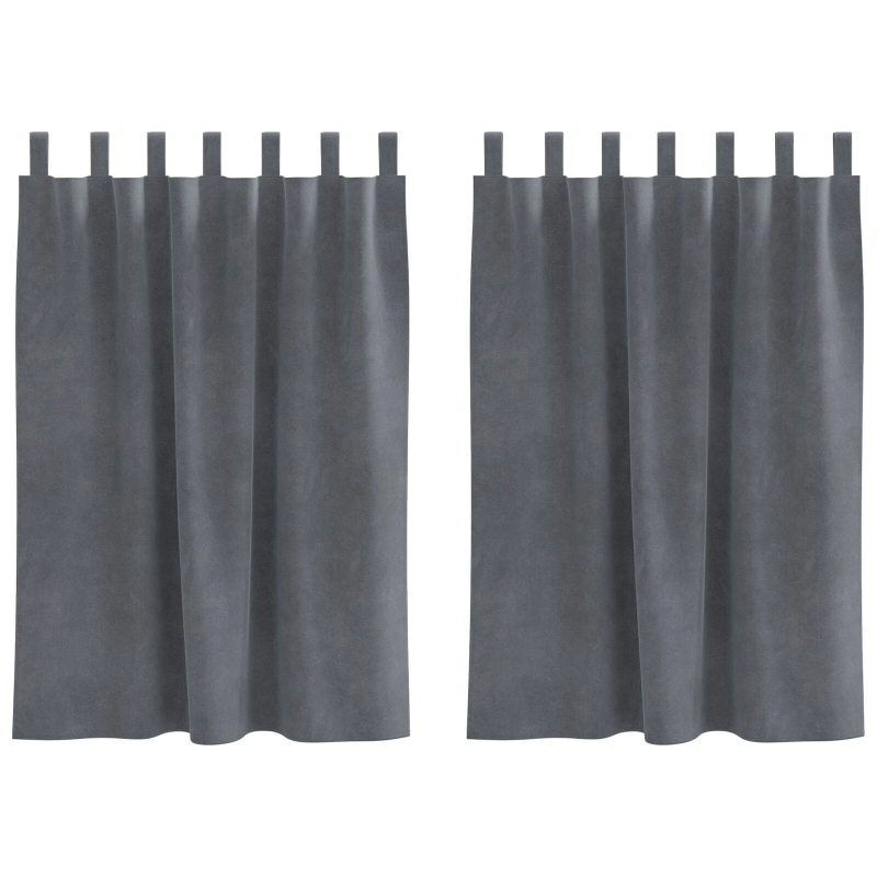 vidaXL Aptumšojošie aizkari 2 pcs Gaiši pelēks 140 x 140 cm Samts