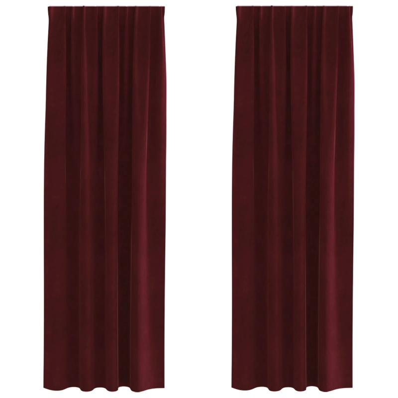 vidaXL Aptumšojošie aizkari 2 pcs Vīna sarkans 140 x 245 cm Samts