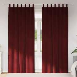 vidaXL Aptumšojošie aizkari 2 pcs Vīna sarkans 140 x 260 cm Samts