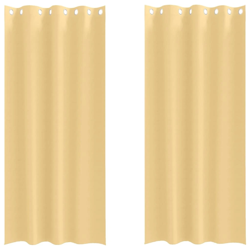 vidaXL Aizkari ar Gredzeniem, kas Aizliedz Gaismu 2 pcs Bēša