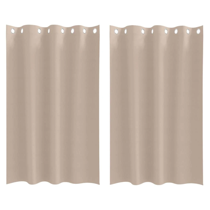 vidaXL Aizkari ar Gredzeniem, kas Aizliedz Gaismu 2 pcs Pelēkbrūna