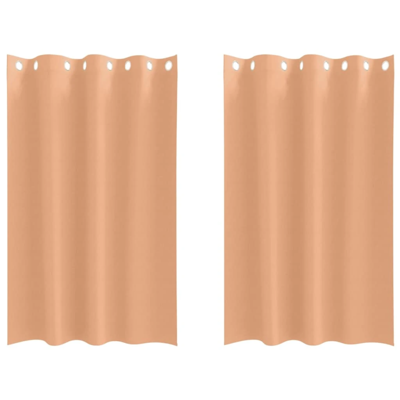 vidaXL Aizkari ar Gredzeniem, kas Aizliedz Gaismu 2 pcs Gaiši brūns