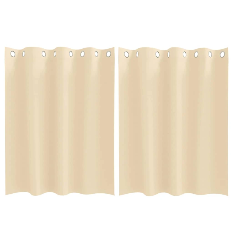 vidaXL Aizkari ar Gredzeniem, kas Aizliedz Gaismu 2 pcs Krēmkrāsa