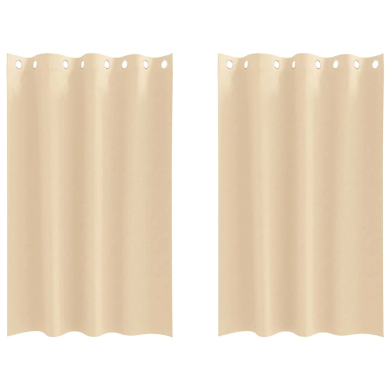 vidaXL Aizkari ar Gredzeniem, kas Aizliedz Gaismu 2 pcs Krēmkrāsa