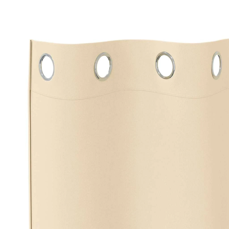 vidaXL Aizkari ar Gredzeniem, kas Aizliedz Gaismu 2 pcs Krēmkrāsa