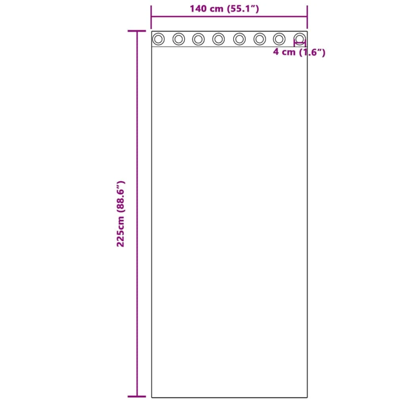 vidaXL Aizkari ar Gredzeniem, kas Aizliedz Gaismu 2 pcs Violeta