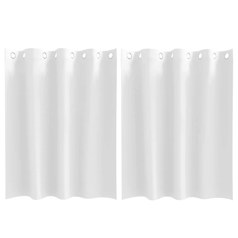 vidaXL Aizkari ar Gredzeniem, kas Aizliedz Gaismu 2 pcs Tīra balta