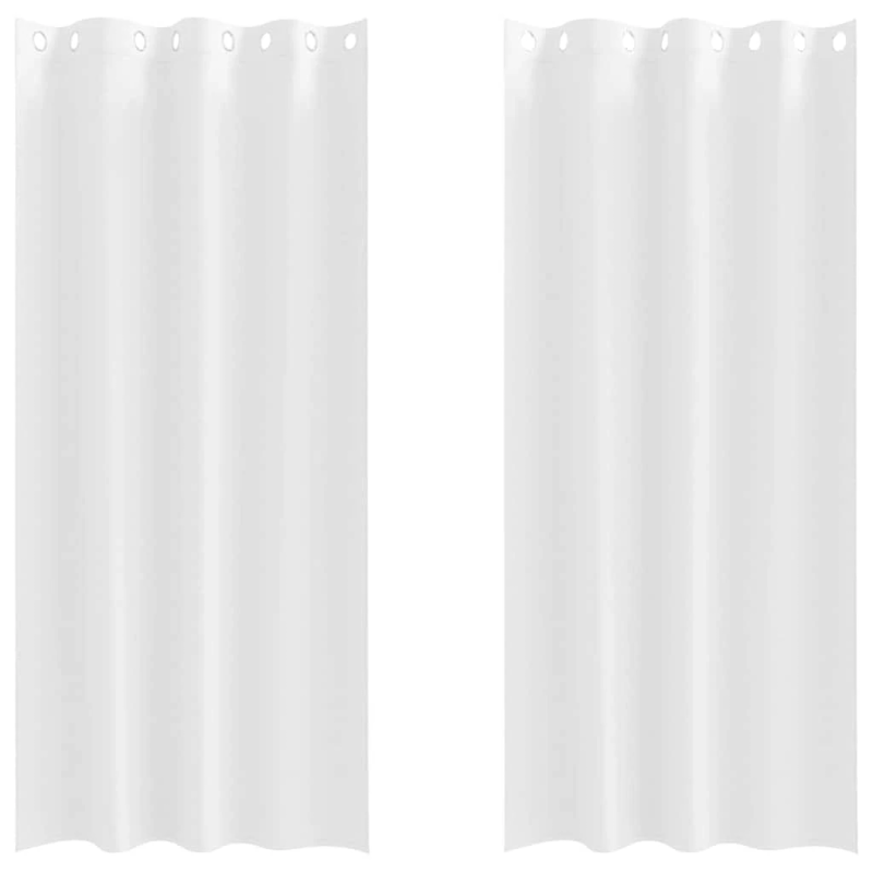 vidaXL Aizkari ar Gredzeniem, kas Aizliedz Gaismu 2 pcs Tīra balta