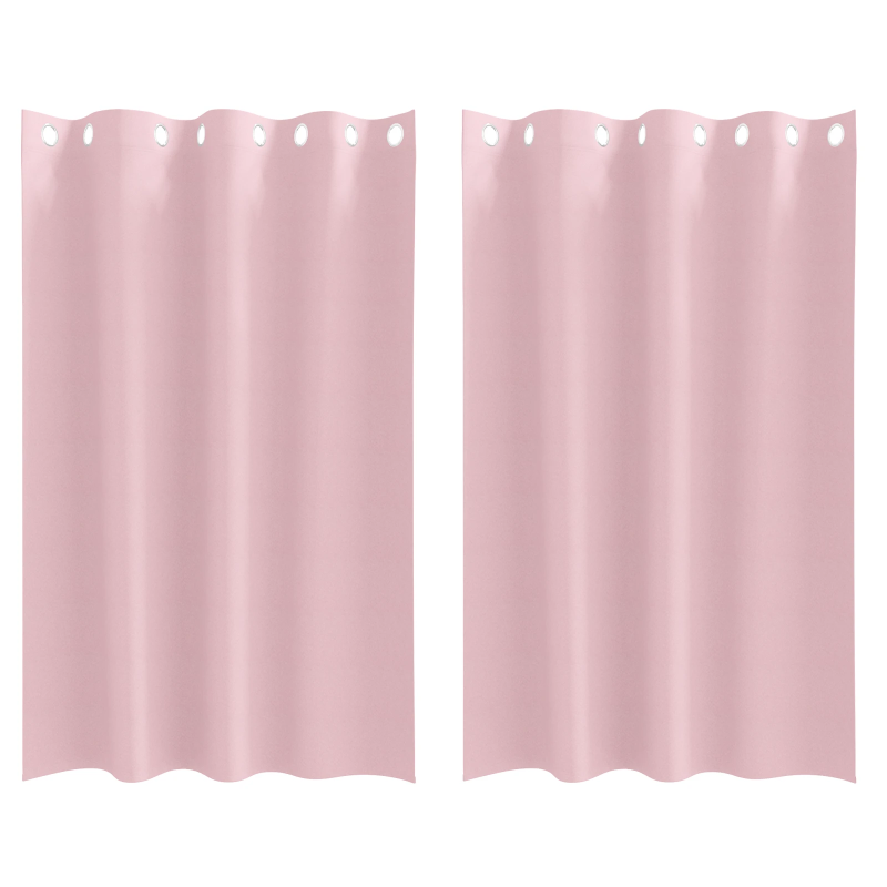 vidaXL Aizkari ar Gredzeniem, kas Aizliedz Gaismu 2 pcs Maigi rozā