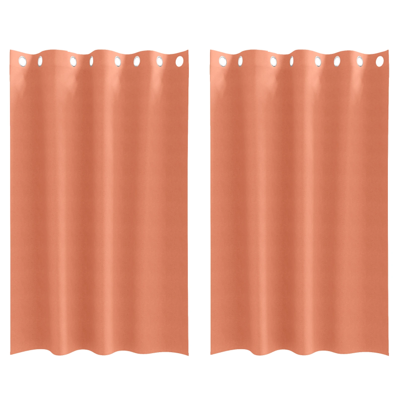 vidaXL Aizkari ar Gredzeniem, kas Aizliedz Gaismu 2 pcs Sarkanbrūns