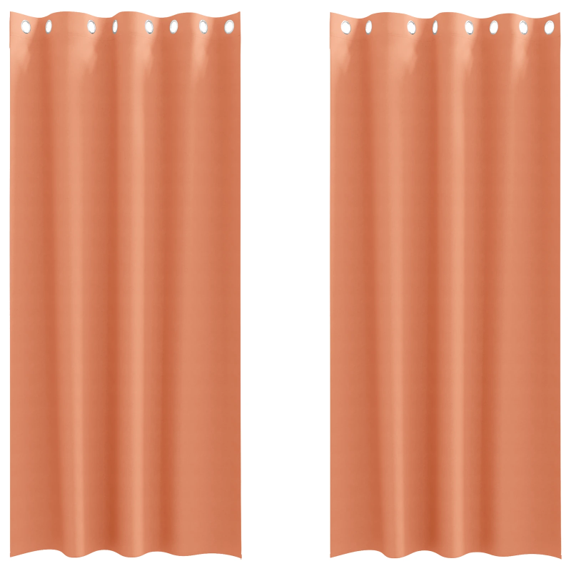 vidaXL Aizkari ar Gredzeniem, kas Aizliedz Gaismu 2 pcs Sarkanbrūns